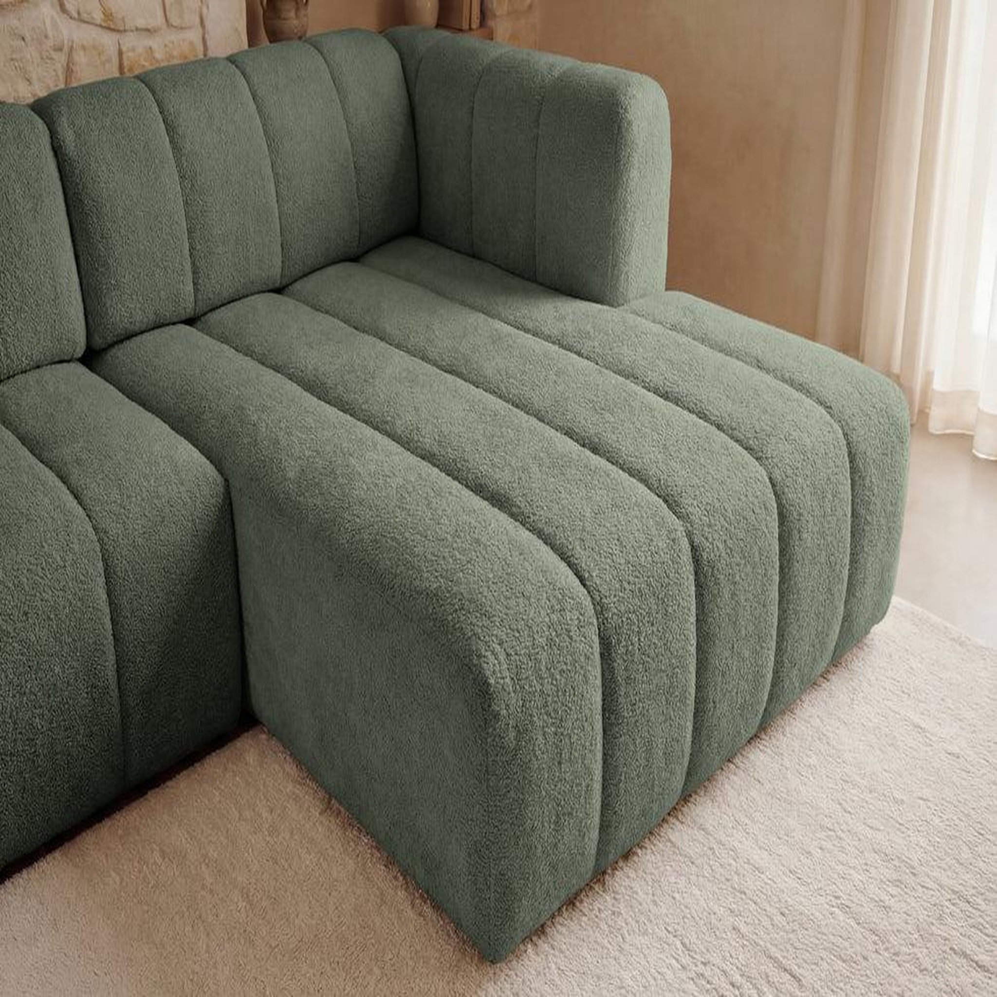 Voir la diapositive 3 : CASANOVA PARIS Marius - canapé d'angle tissu chenille