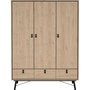 Voir la diapositive 4 : MARKET24 Armoire de chambre - RY - Chene Jackson Hickory - 3 portes - 3 tiroirs - 150,2 x 60,1 x 200,4 cm