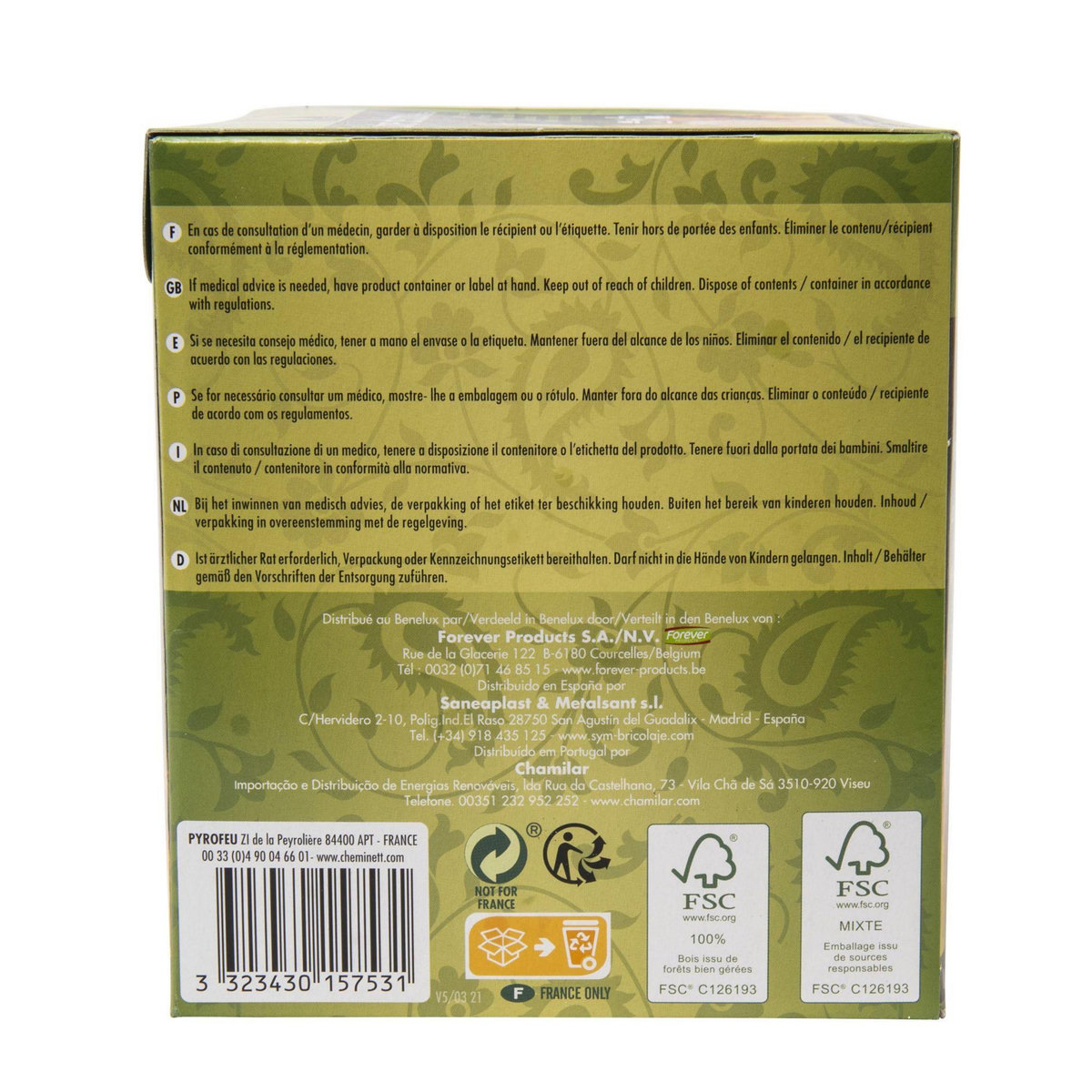 PYROFEU Allume feu laine de bois 100 % végétal  32 pcs