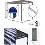 Voir la diapositive 4 : Habitat et Jardin Pergola bioclimatique avec led  Windsor premium  en aluminium 3 x 4 - Taupe