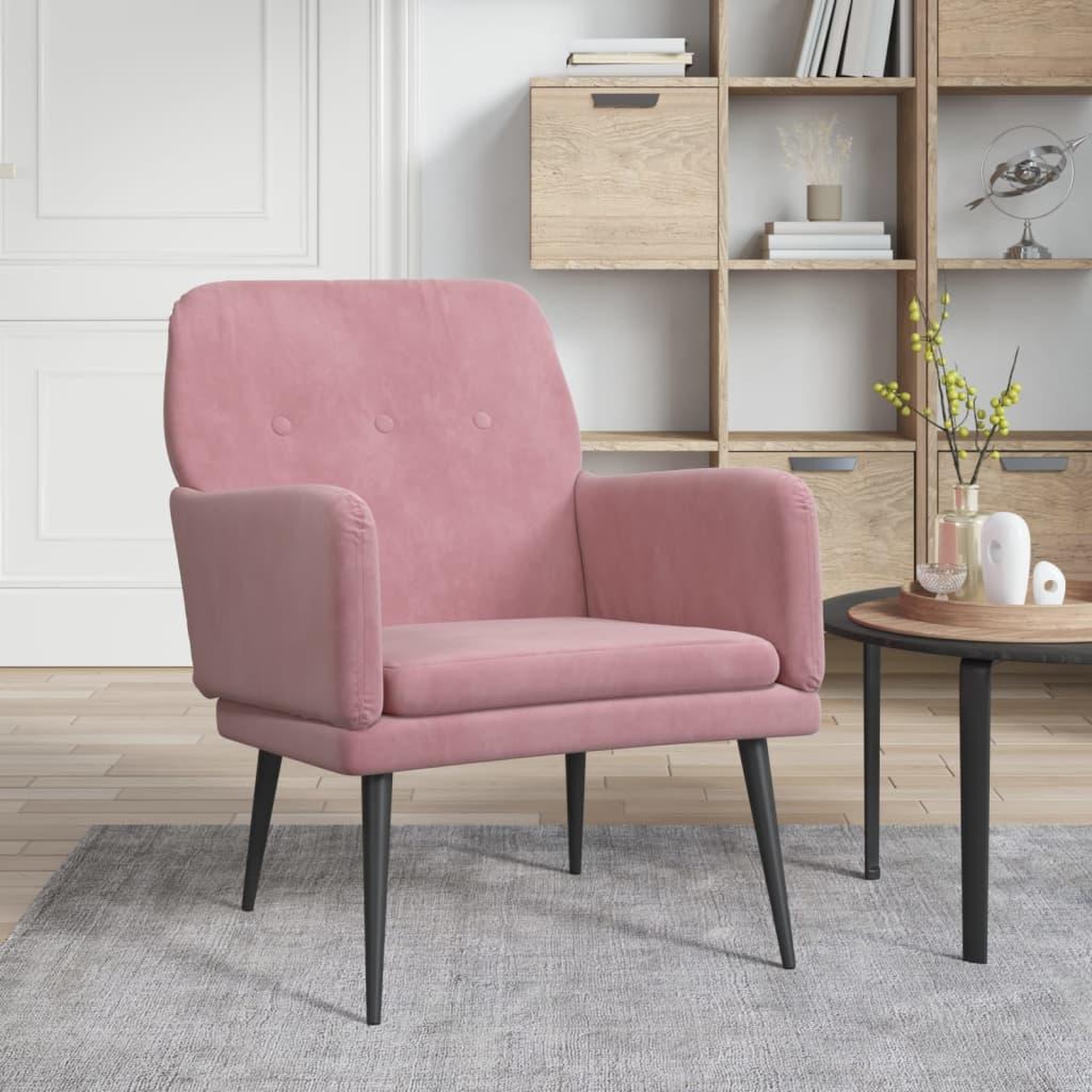 VIDAXL Fauteuil Rose 62x79x79 cm Velours