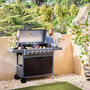 Voir la diapositive 3 : SWEEEK Barbecue au gaz Edmond noir - 6 brûleurs + 1 feu latéral. avec thermomètre. L 132x P62 x H143 cm