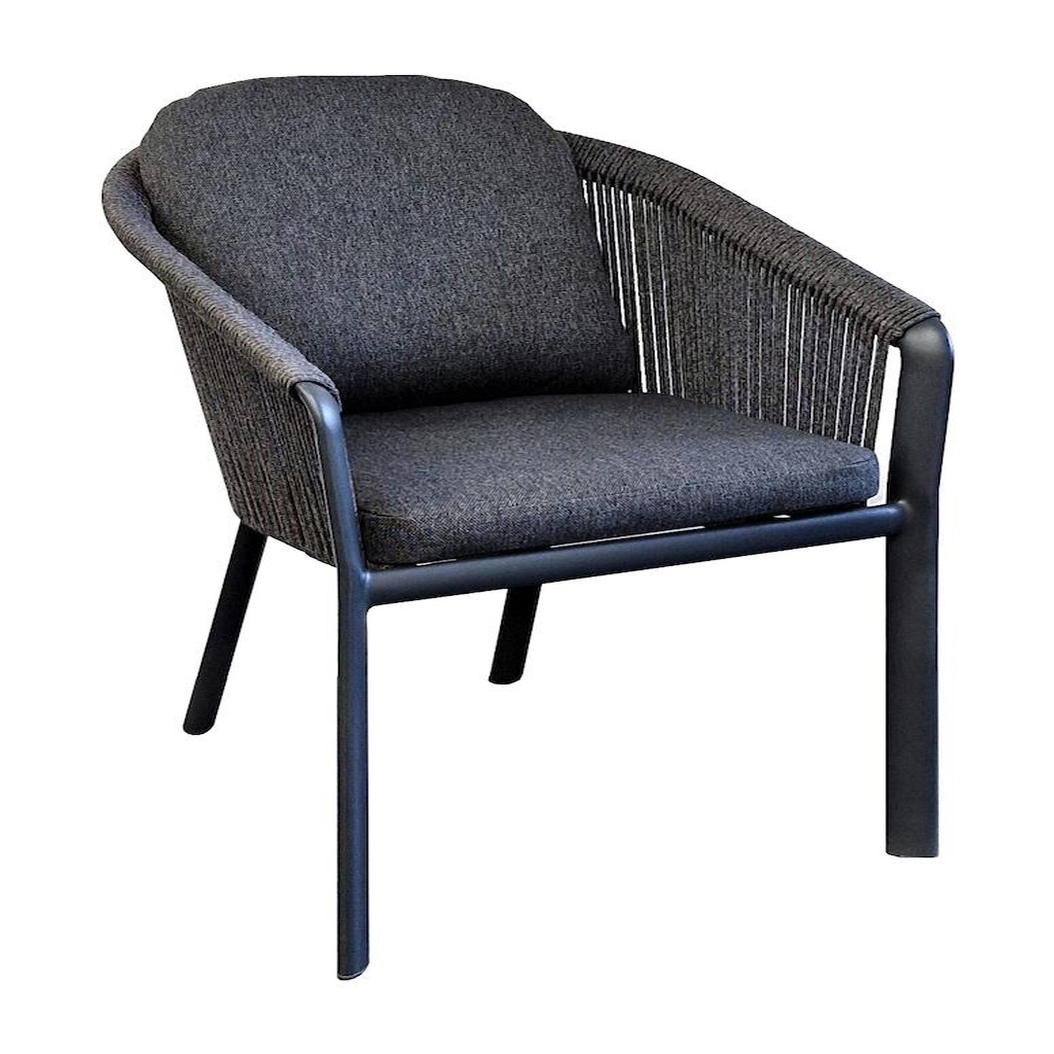 Proloisirs Fauteuil repas - BELLADONE - Graphite gris - Aluminium époxy et rope