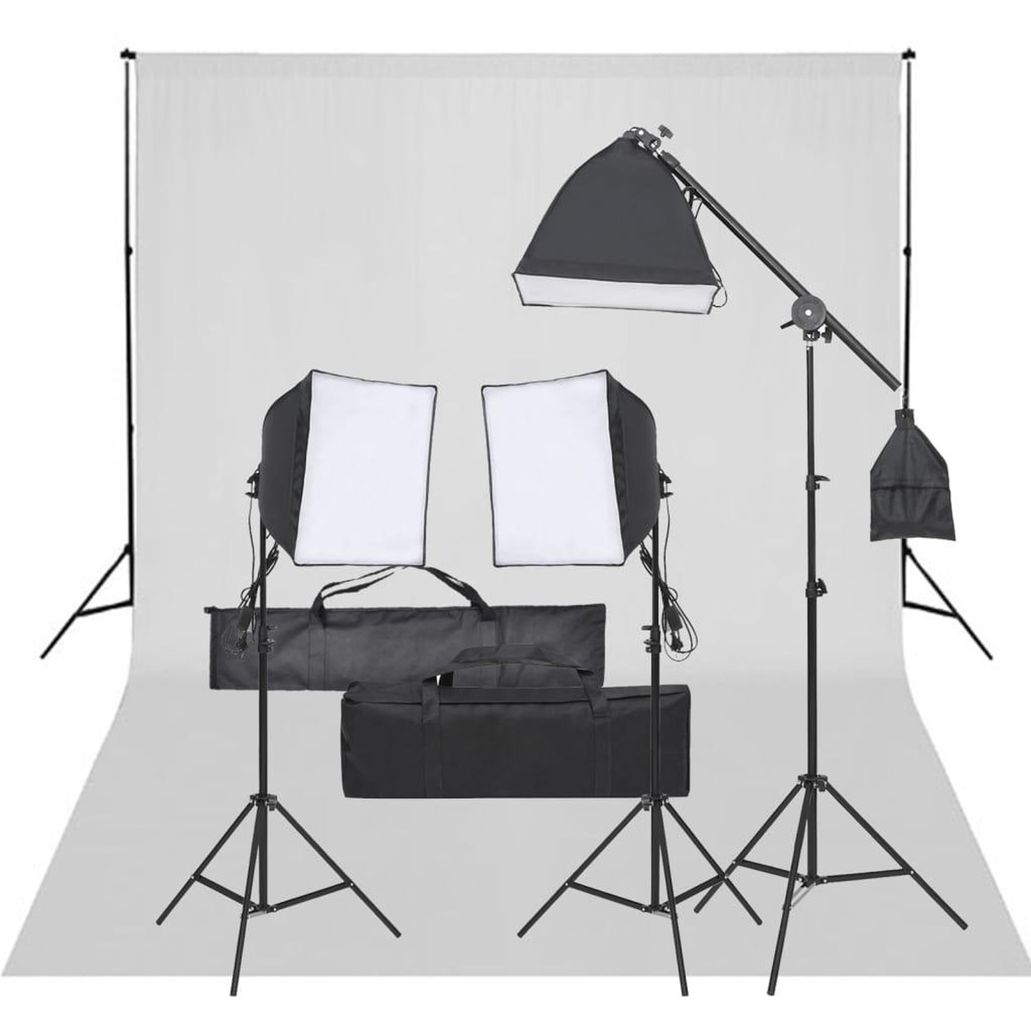 VIDAXL Kit de studio photo avec eclairage et toile de fond