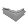 Canapé d'angle gauche convertible  4 à 5 places TREND, avec coffre de rangement, PU blanc microfibre grise