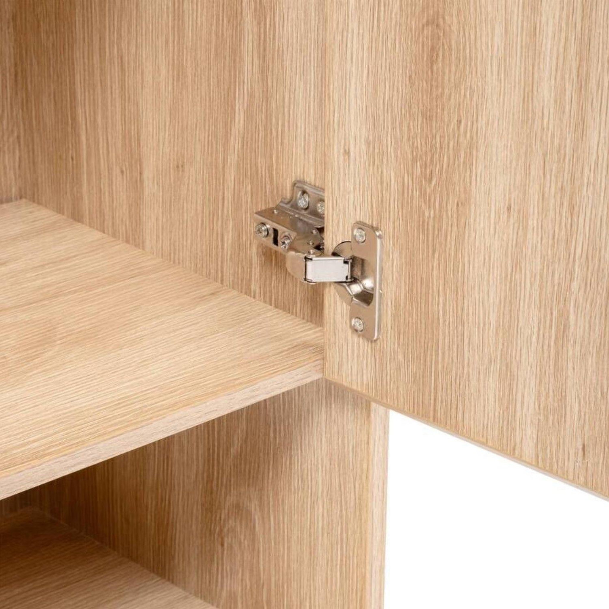 Voir la diapositive 4 : FIVE Meuble sous vasque 2 portes et 1 niche effet bois naturel abana - beige