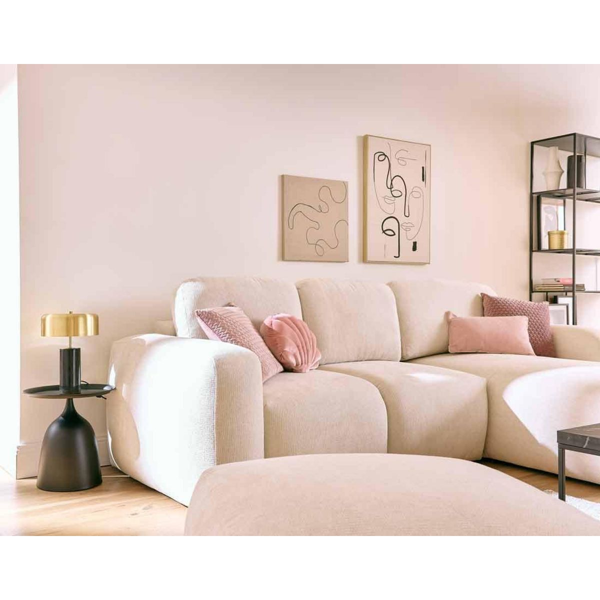 LISA DESIGN Sorrente - canapé d'angle réversible - convertible avec coffre - 4 places - en tissu texturé