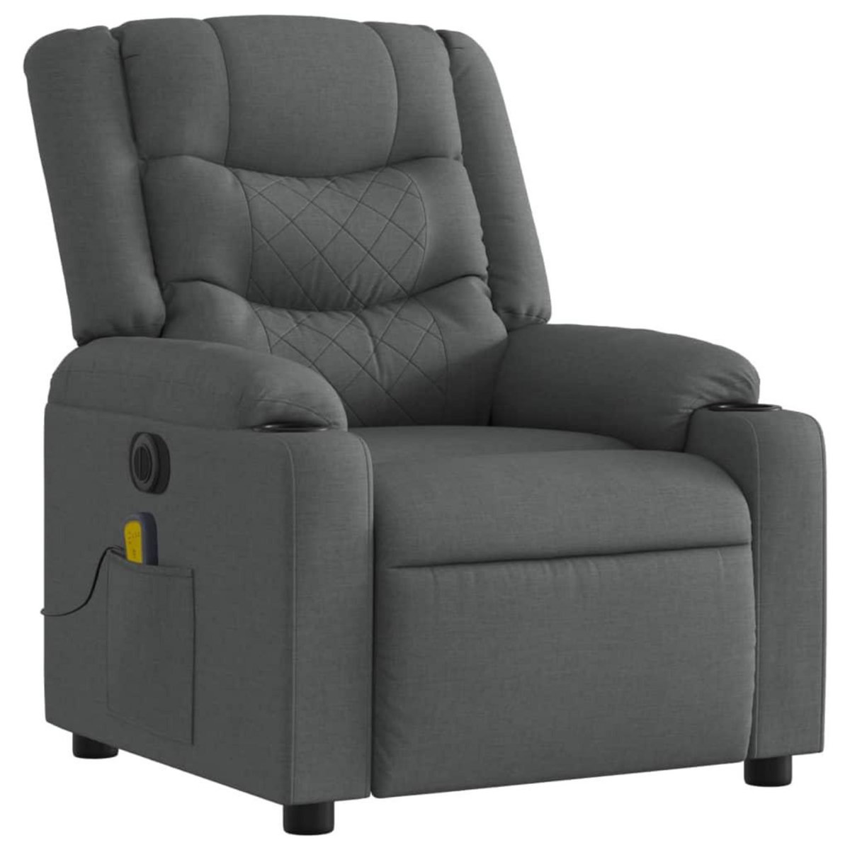 VIDAXL Fauteuil inclinable de massage electrique gris fonce tissu