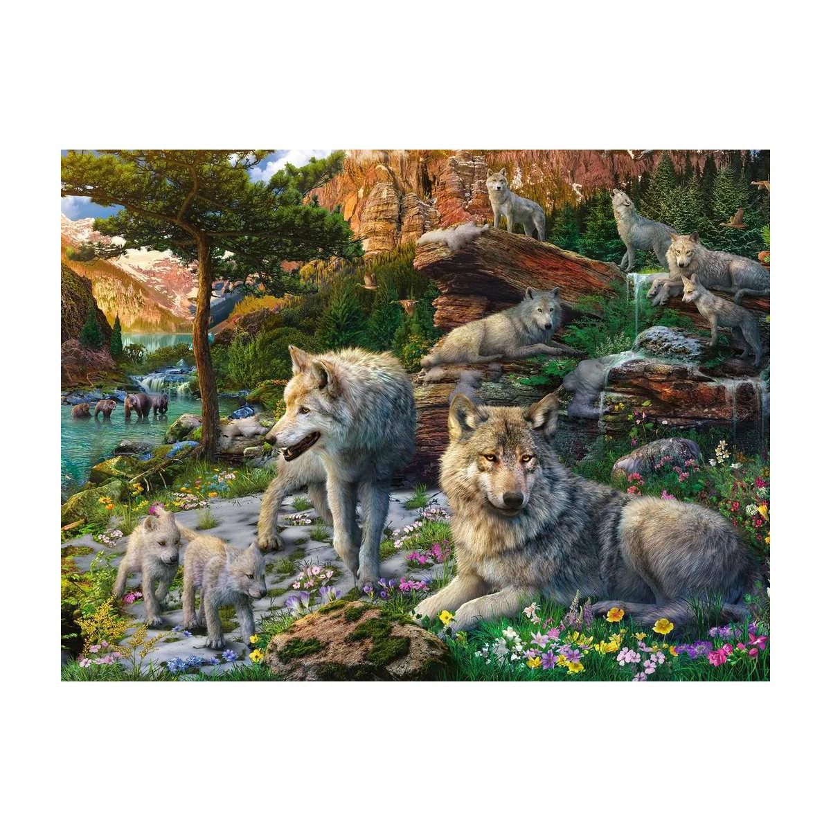 RAVENSBURGER Puzzle 1500 p - Loups au printemps