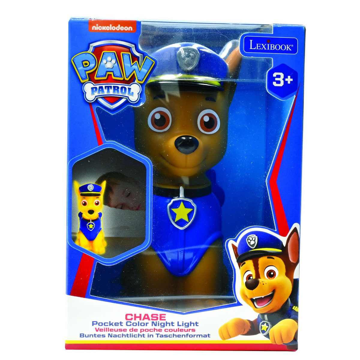 Lexibook Veilleuse en 3D avec variation de couleurs Pat Patrouille Chase