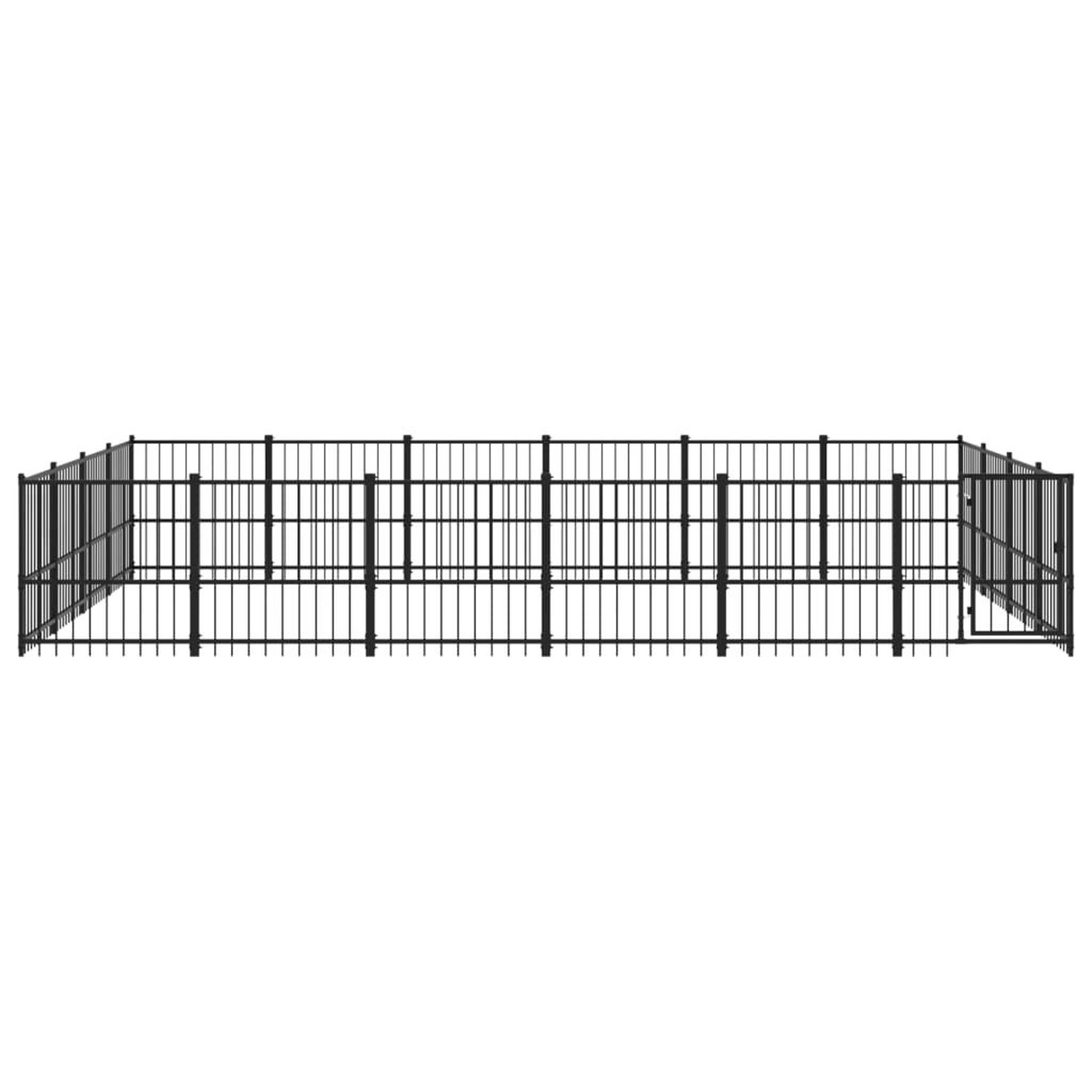 Voir la diapositive 3 : VIDAXL Chenil d'exterieur pour chiens Acier 22,58 m²