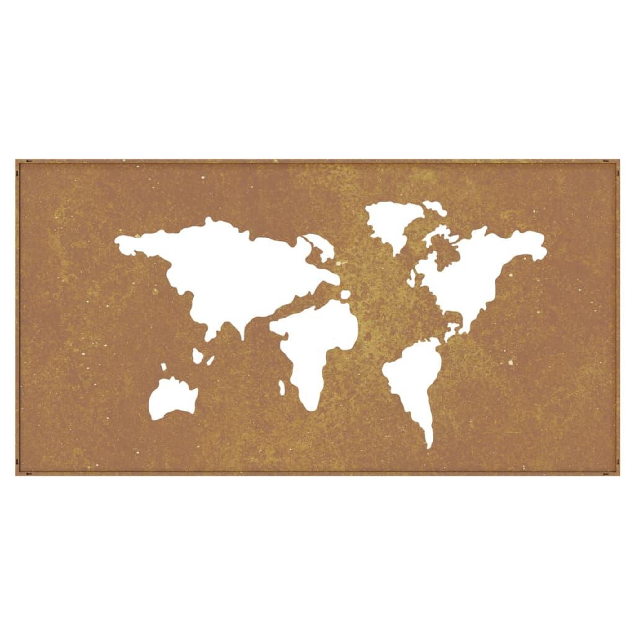 Voir la diapositive 5 : VIDAXL Decoration murale jardin 105x55 cm design de carte du monde
