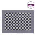 VIDAXL Serviettes de cuisine 20 pcs bleu et blanc 50x70 cm coton
