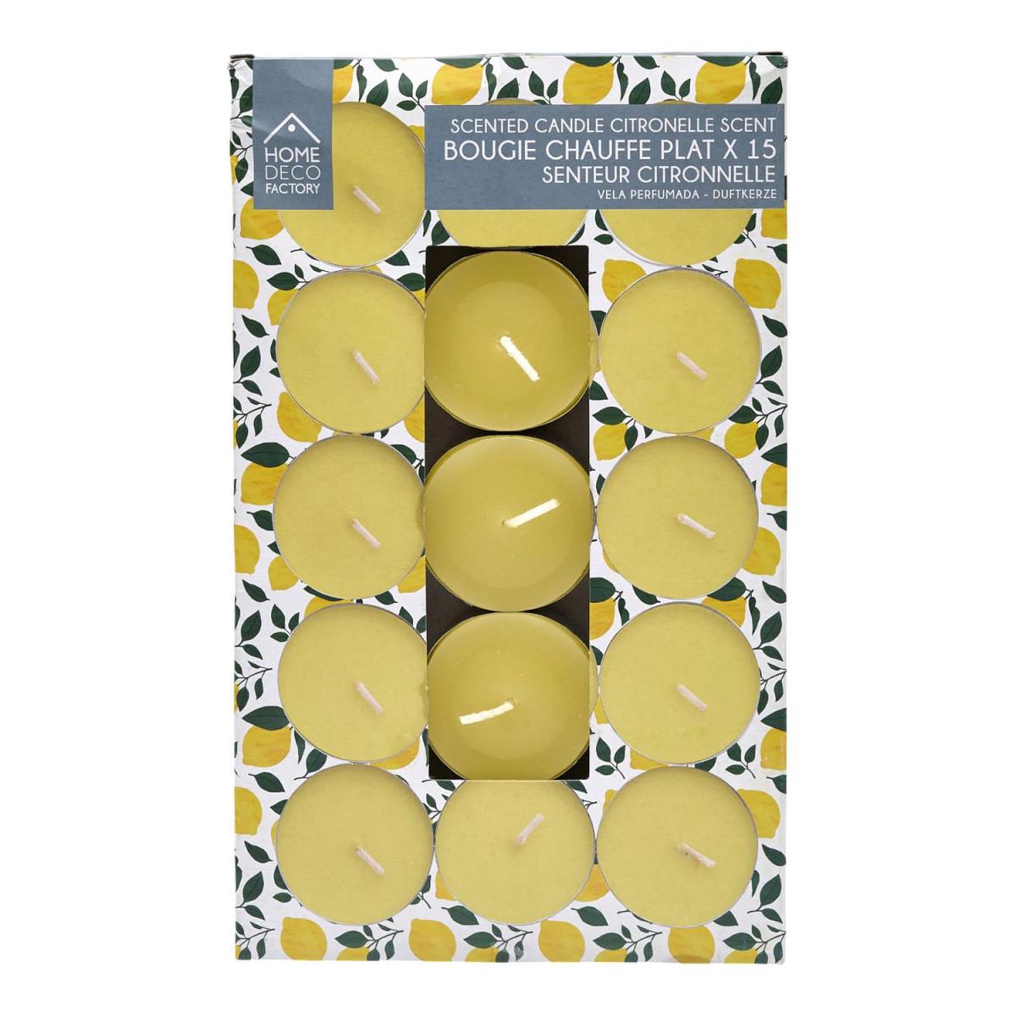 Voir la diapositive 5 : The Home Deco Factory Lot de 15 bougies chauffe-plat parfumées  antimoustique  3,8cm citronnelle