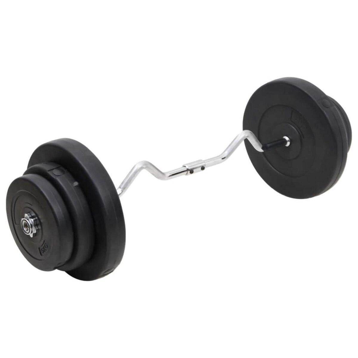 VIDAXL Barre d'halteres ondulee avec plaques 60 kg