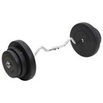 VIDAXL Barre d'halteres ondulee avec plaques 60 kg