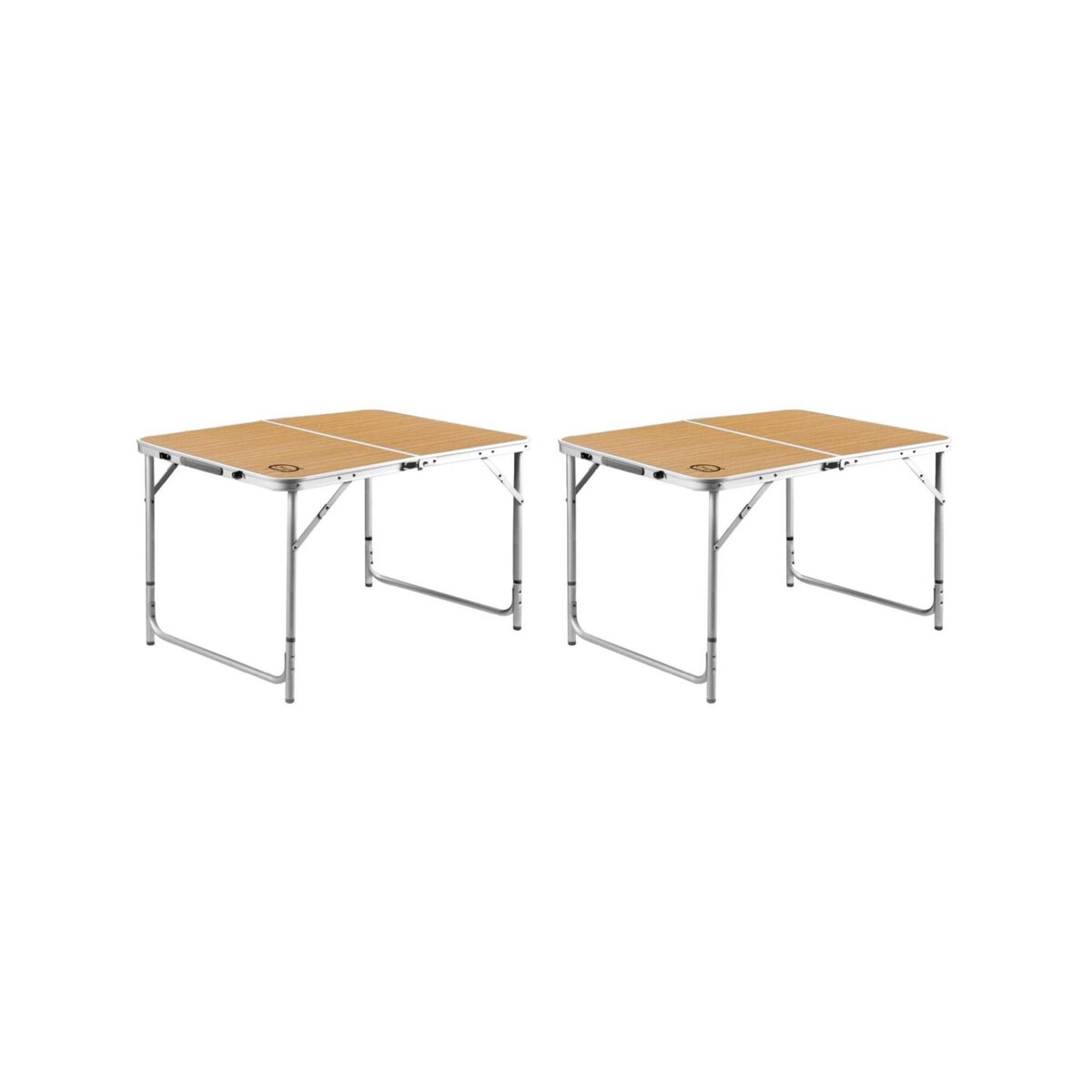 O'Camp Lot de 2 tables de camping pliables 6 places - O'Camp - Forme valise - 120 x 60 x 70 cm