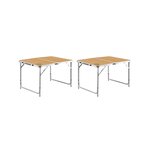 O'Camp Lot de 2 tables de camping pliables 6 places - O'Camp - Forme valise - 120 x 60 x 70 cm