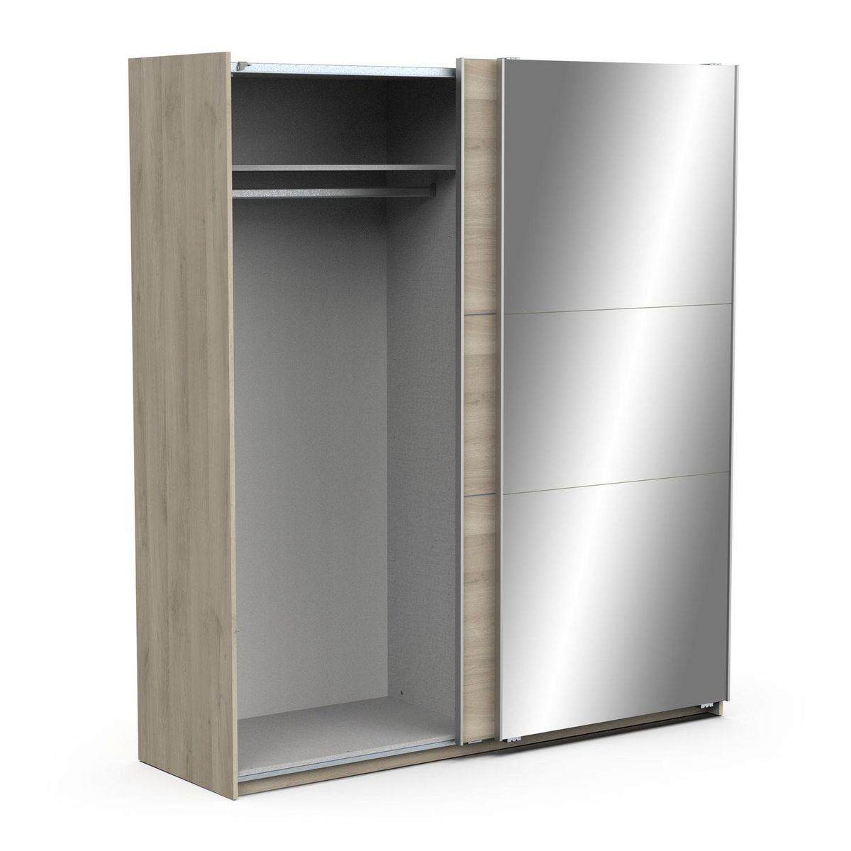 Armoire 2 portes coulissantes 1 miroir L180 cm THIBAULT