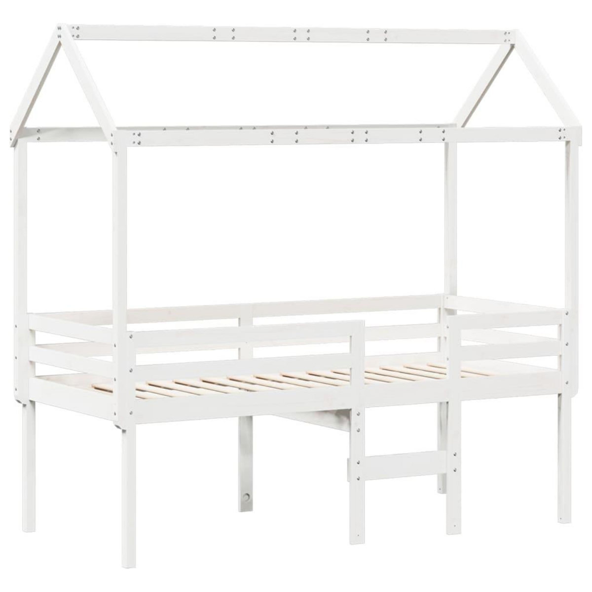 VIDAXL Lit haut sans matelas blanc 75x190 cm bois de pin massif