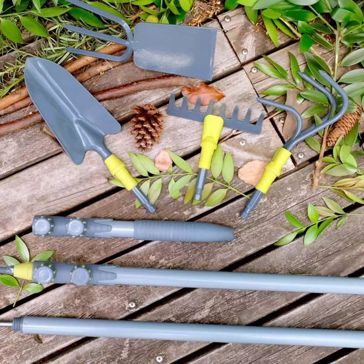 SUAN Lot d'outils de jardin - Suan - En acier - Multifonctions - Système à clips