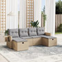 Voir la diapositive 1 : VIDAXL Salon de jardin avec coussins 6pcs melange beige resine tressee
