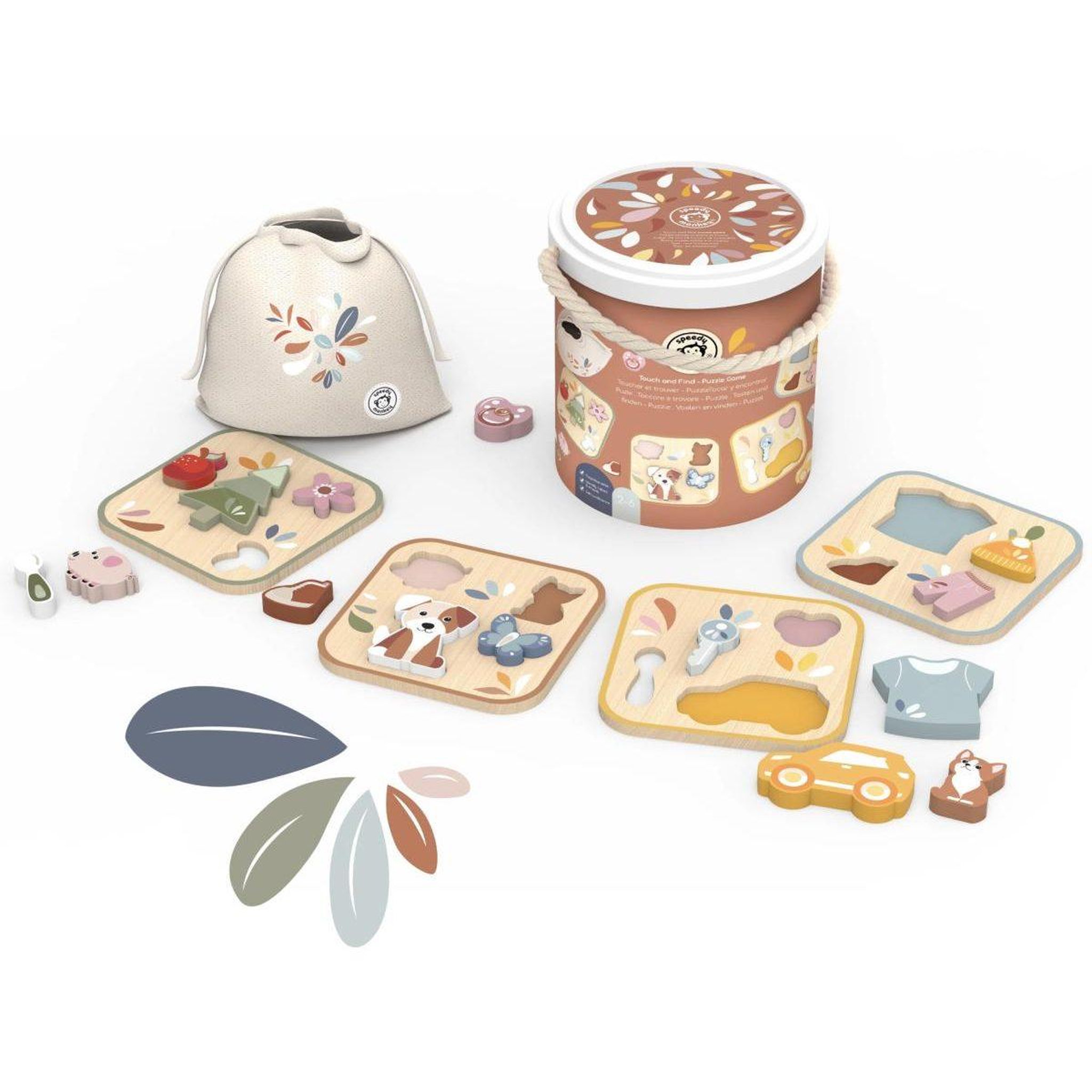 Voir la diapositive 2 : SPEEDY MONKEY Jeu de puzzle Touche et trouve