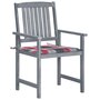 Voir la diapositive 2 : VIDAXL Chaises de jardin et coussins lot de 8 Bois acacia solide Gris