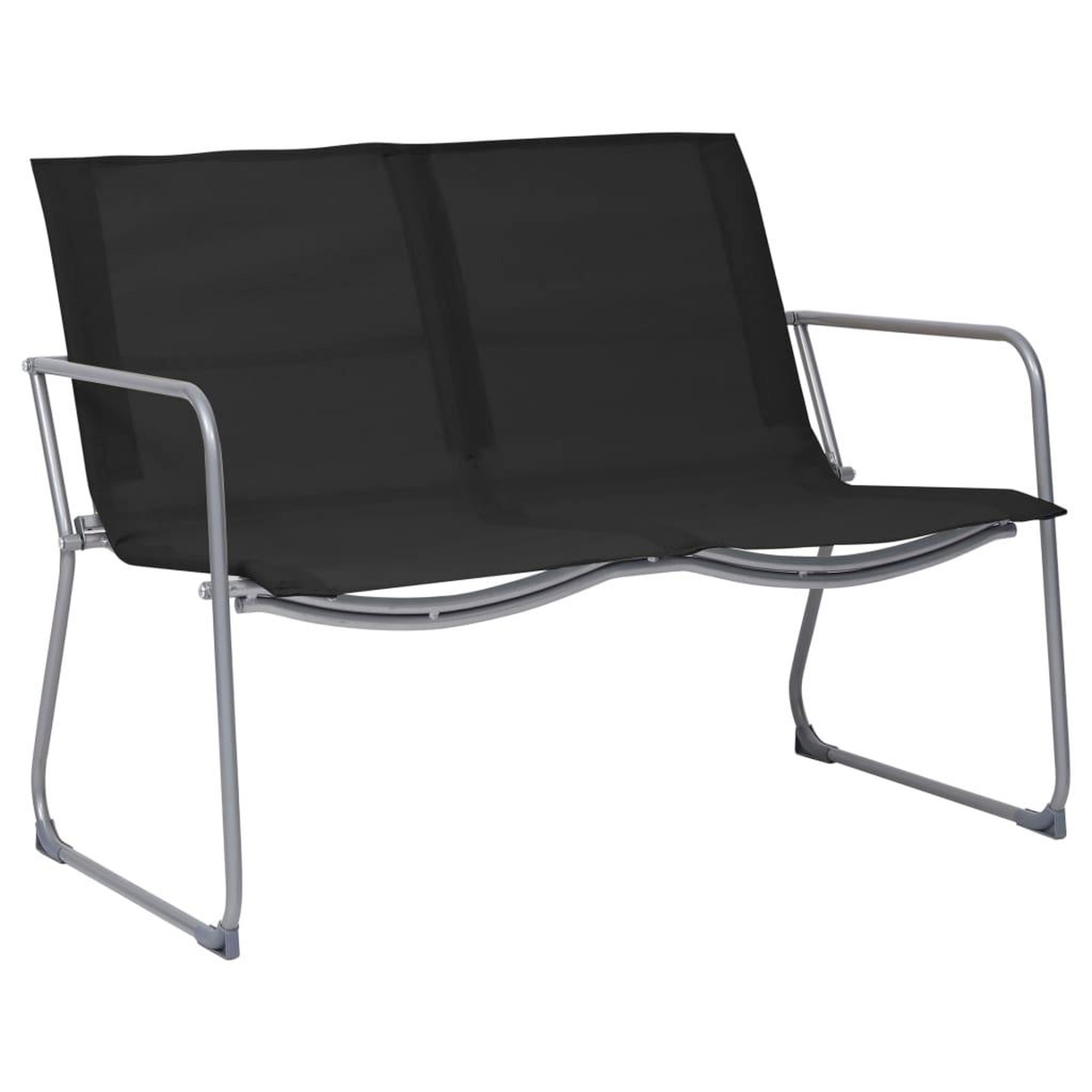 Voir la diapositive 3 : VIDAXL Salon de jardin 4 pcs tissu et acier noir