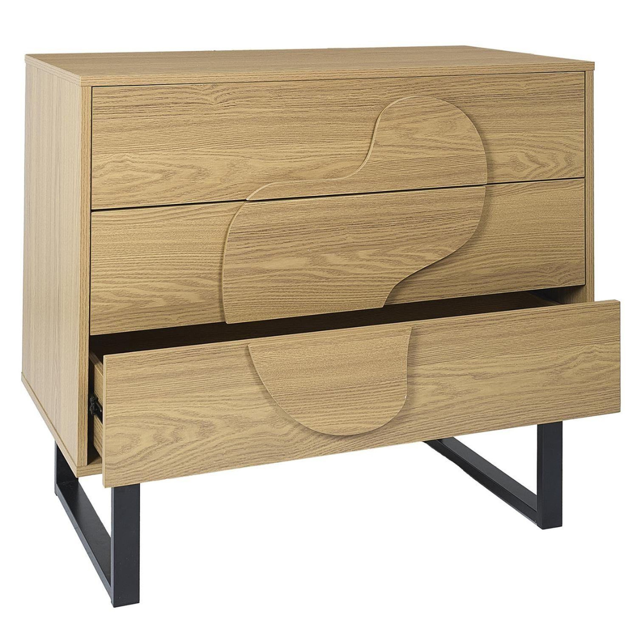 Voir la diapositive 4 : The Home Deco Factory Commode 3 tiroirs calypso - beige