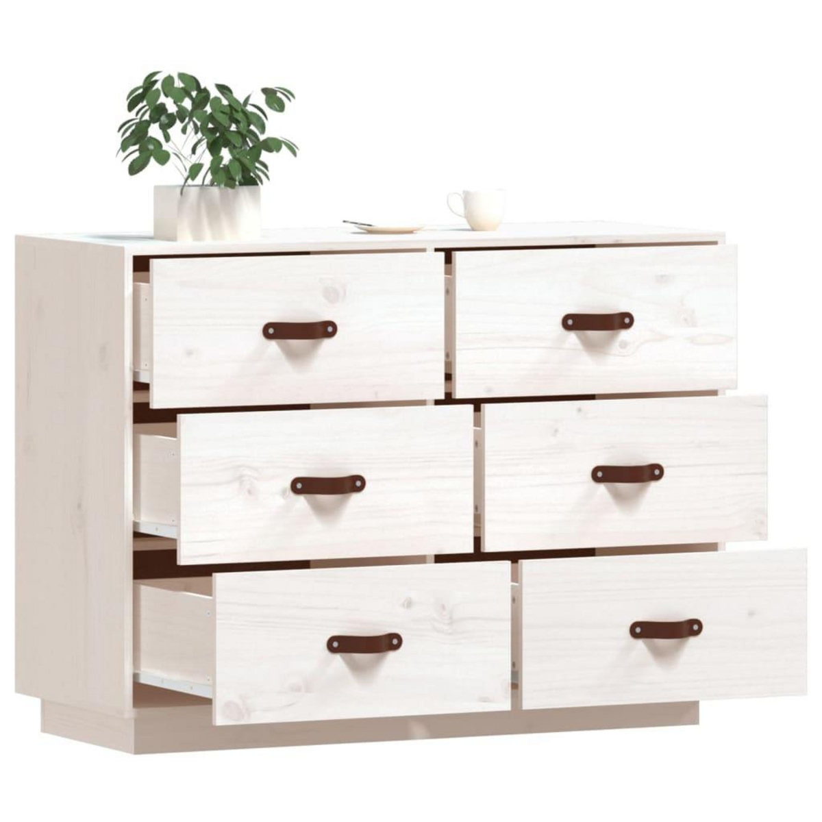 VIDAXL Buffet Blanc 100x40x75 cm Bois massif de pin