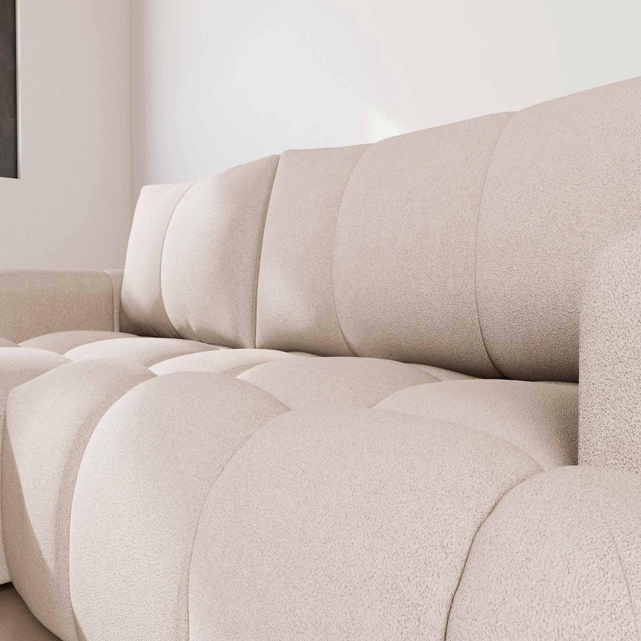 Voir la diapositive 6 : BEST MOBILIER Yulin - canapé d'angle gauche 4 places convertible avec coffre en tissu bouclette