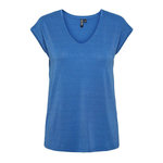 Pieces T shirt  Femme Pieces Lurex Stripes. Coloris disponibles : Bleu
