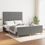 VIDAXL Cadre de lit sans matelas gris fonce 140x200 cm tissu