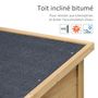 Voir la diapositive 6 : OUTSUNNY Armoire de jardin abri jardin remise pour outils sur pied dim. 87L x 46l x 96H cm étagère portes persiennes toit bitumé bois sapin autoclave vert