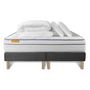 Voir la diapositive 2 : SEPTNUITS Pack matelas + double sommiers gris  Memo Luxe Ressorts ensachés + mémoire de forme 5 zones de confort