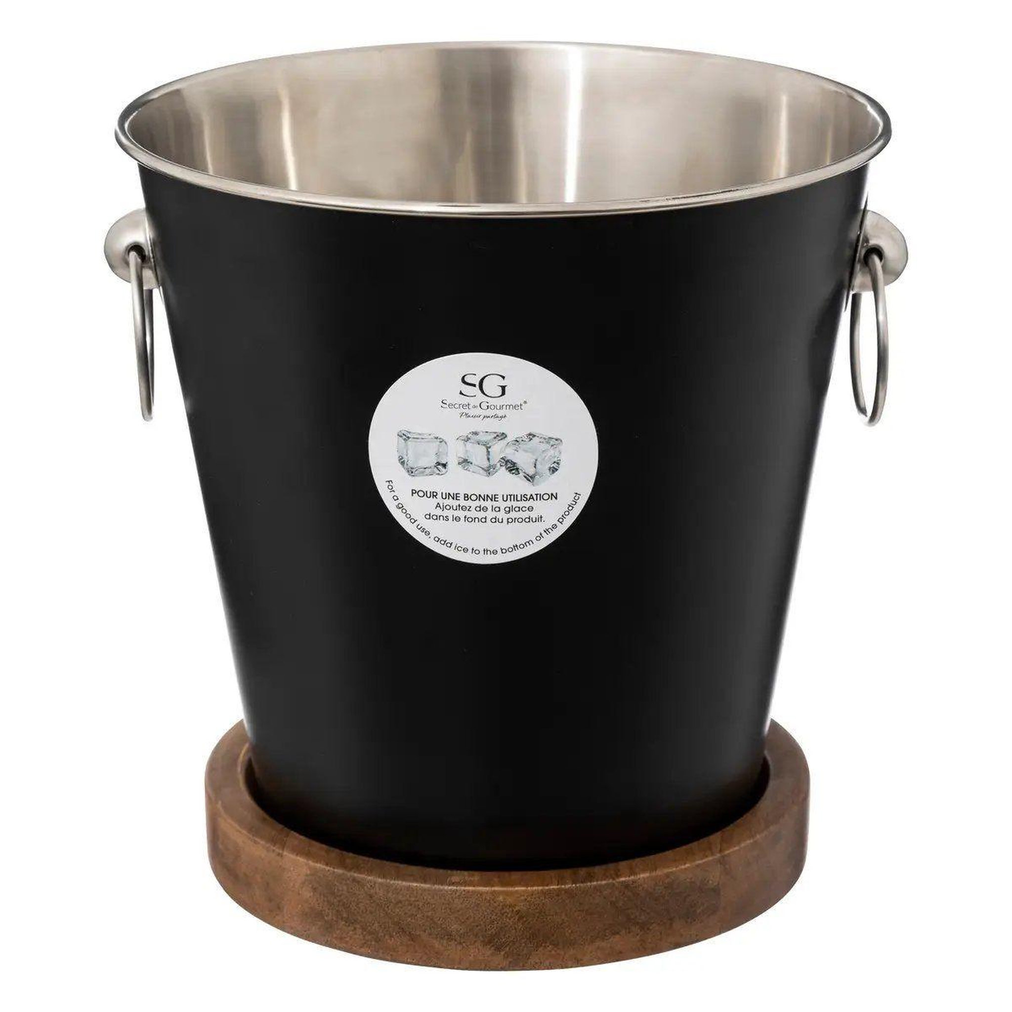 Voir la diapositive 4 : SECRET DE GOURMET Seau à champagne  café  22cm noir