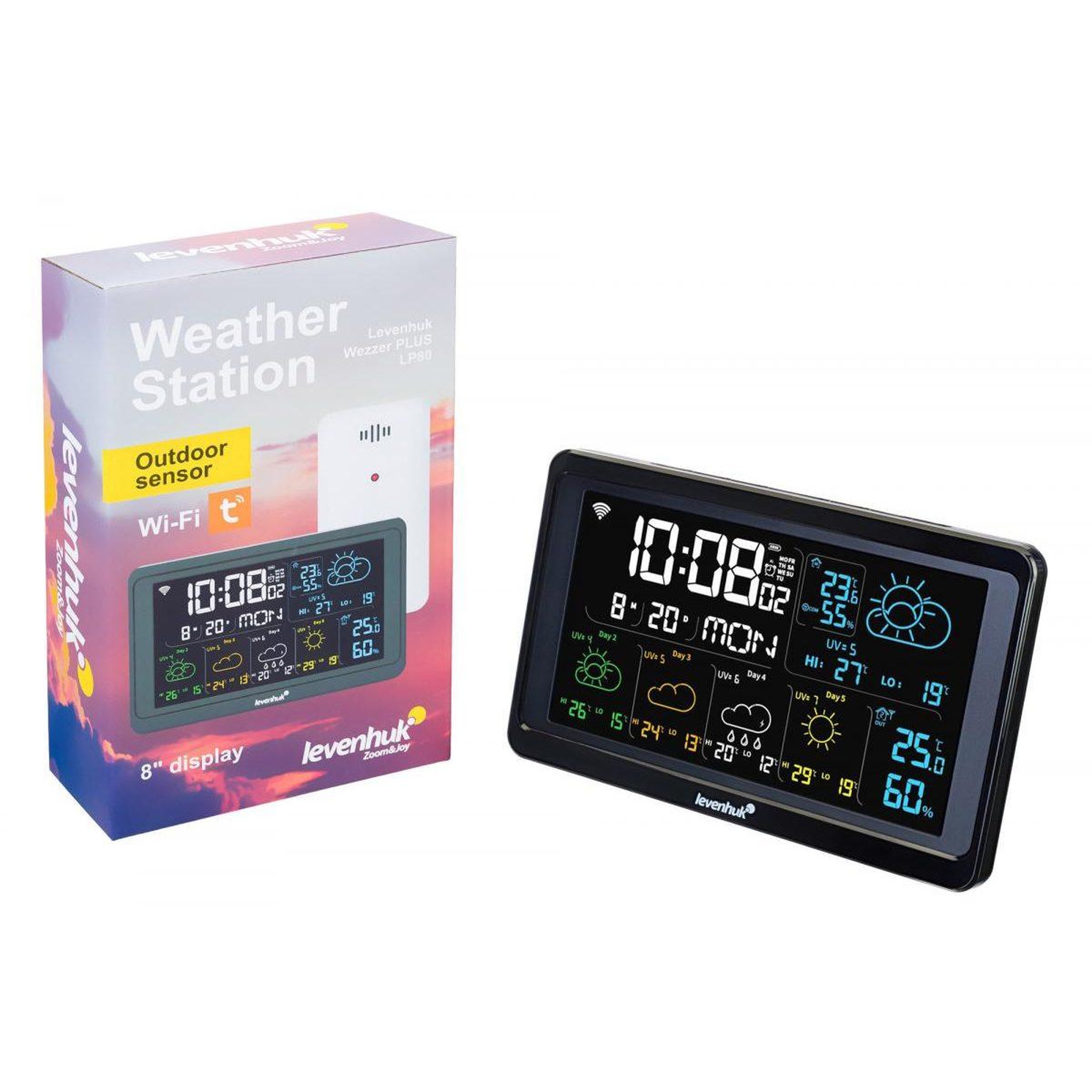 Voir la diapositive 2 : LEVENHUK Station météorologique  wezzer plus lp80