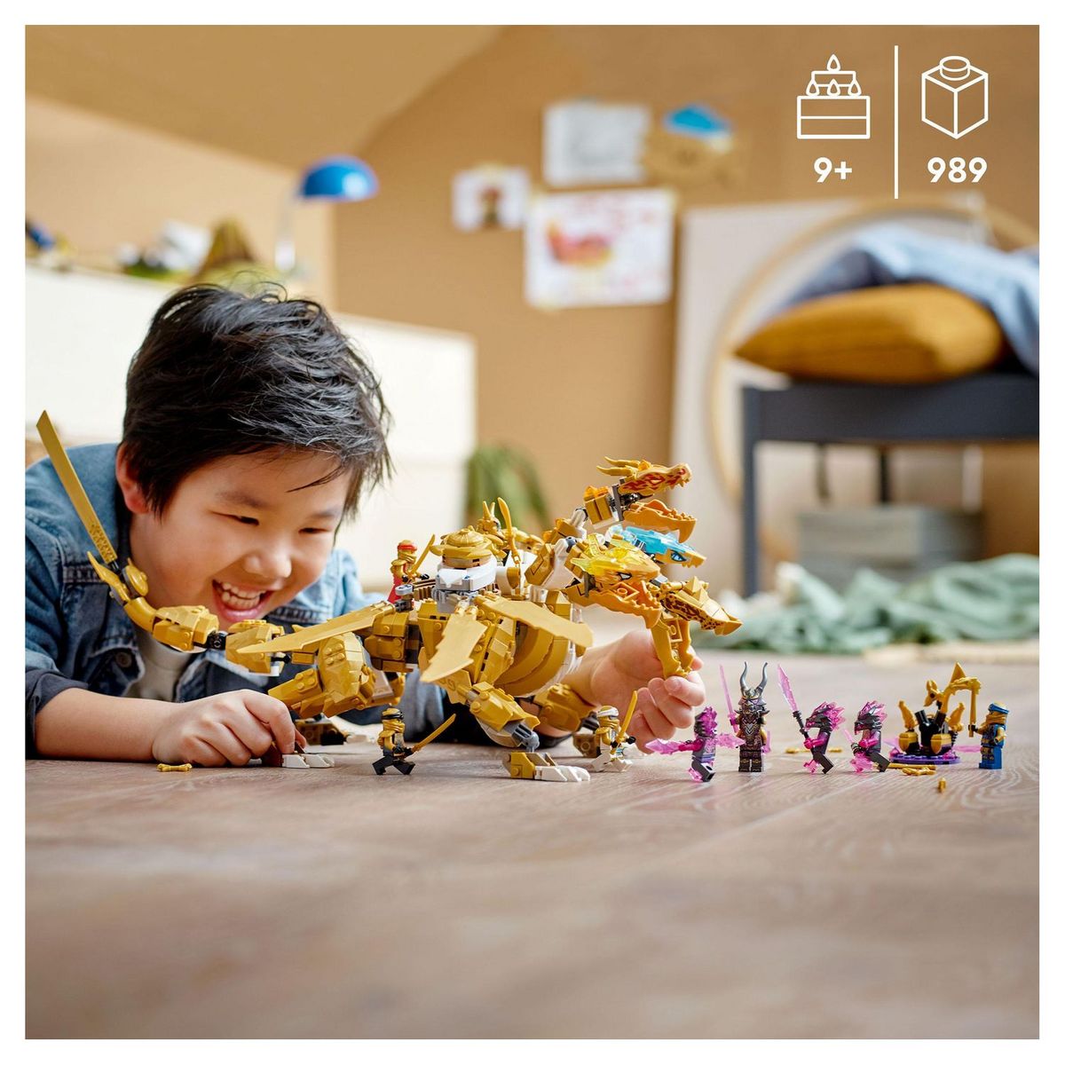 LEGO NINJAGO 71774 L&rsquo;Ultra Dragon d&rsquo;Or de Lloyd, Jouet avec Figurines Kai et Zane 