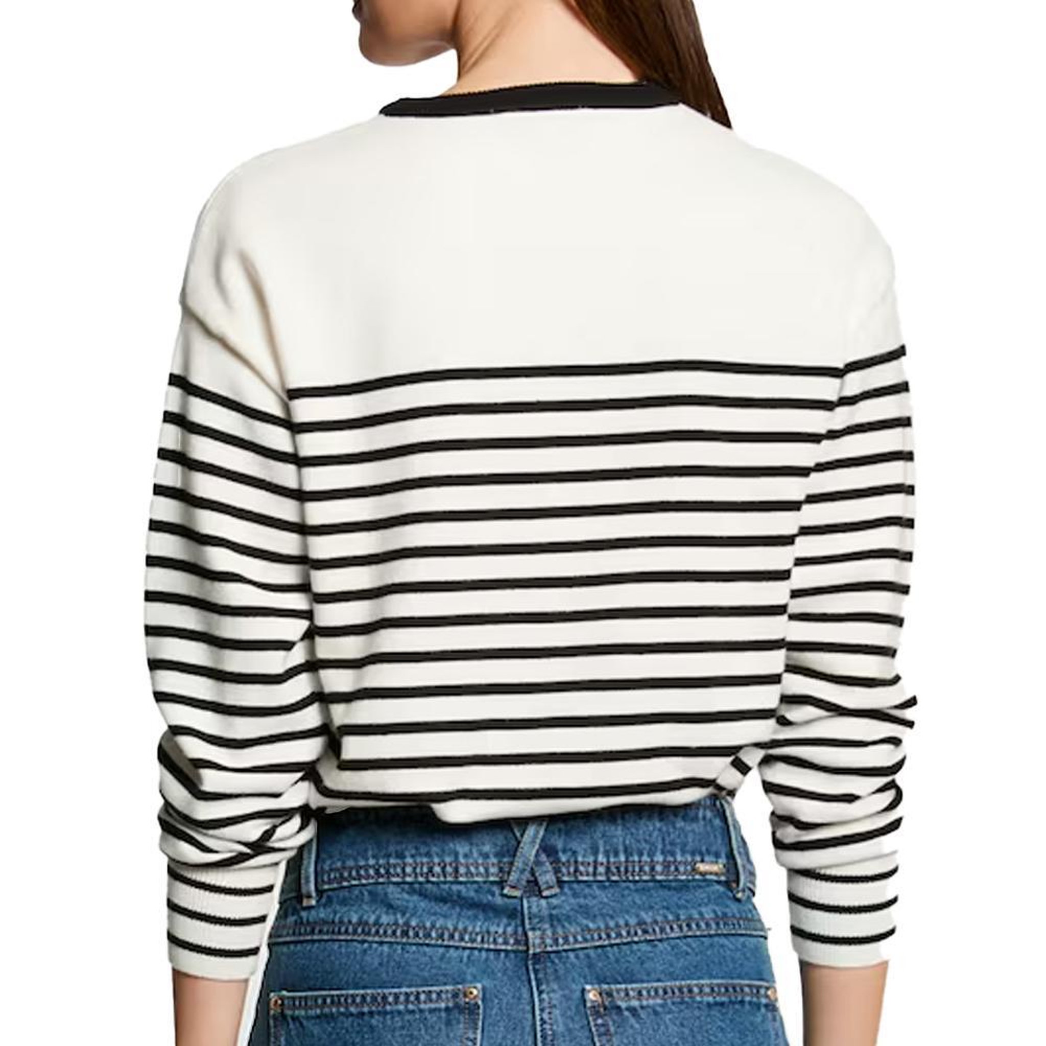 Voir la diapositive 2 : MORGAN Pull Blanc/Bleu Femme Morgan MELENE
