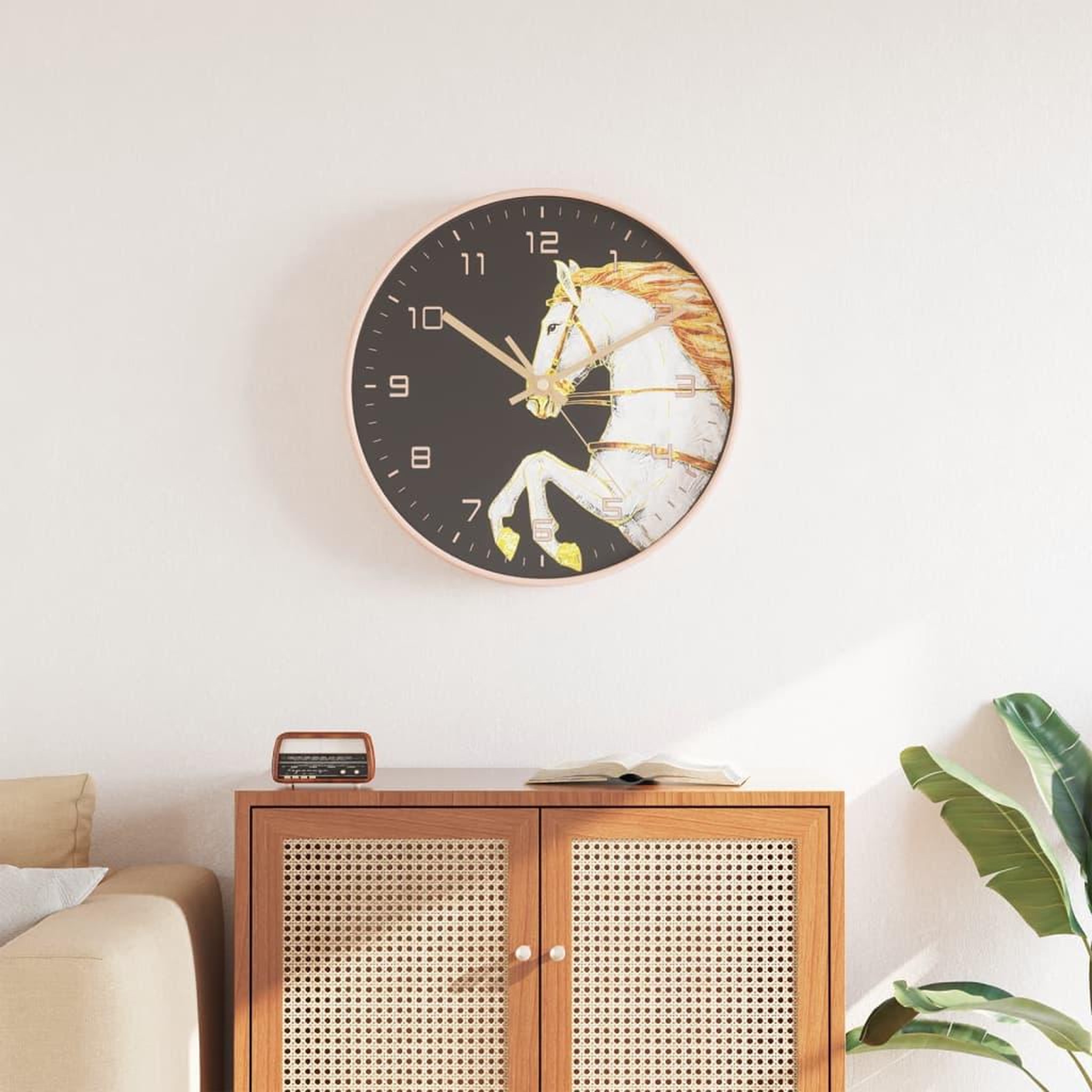 VIDAXL Horloge murale dore et blanc Ø29,5 cm polystyrene et verre