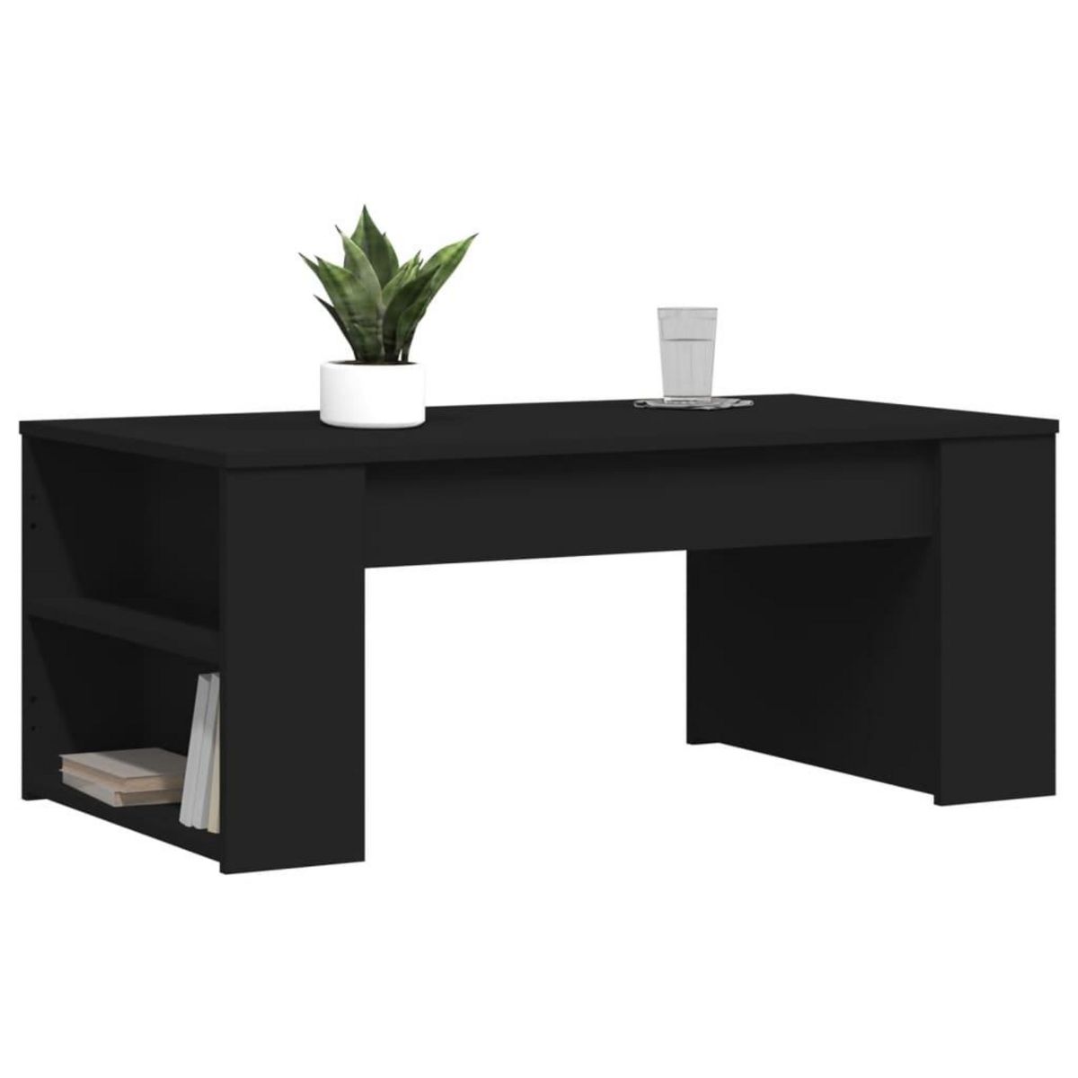 VIDAXL Table basse noir 102x55x42 cm bois d'ingenierie