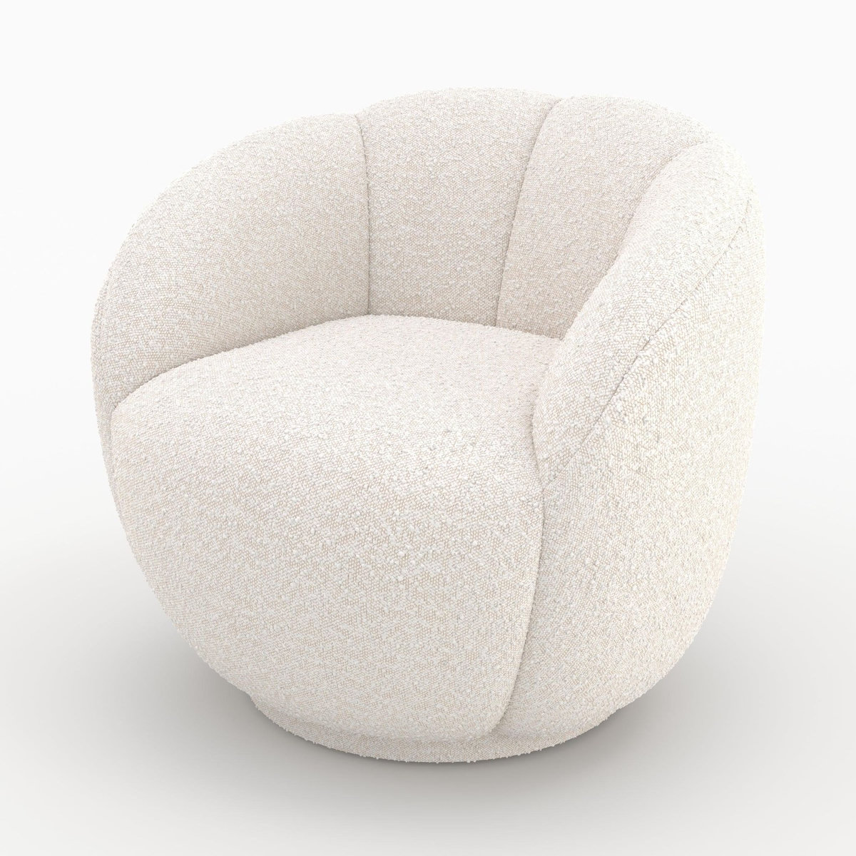 Rendez vous déco Fauteuil en tissu bouclé blanc-Ysé