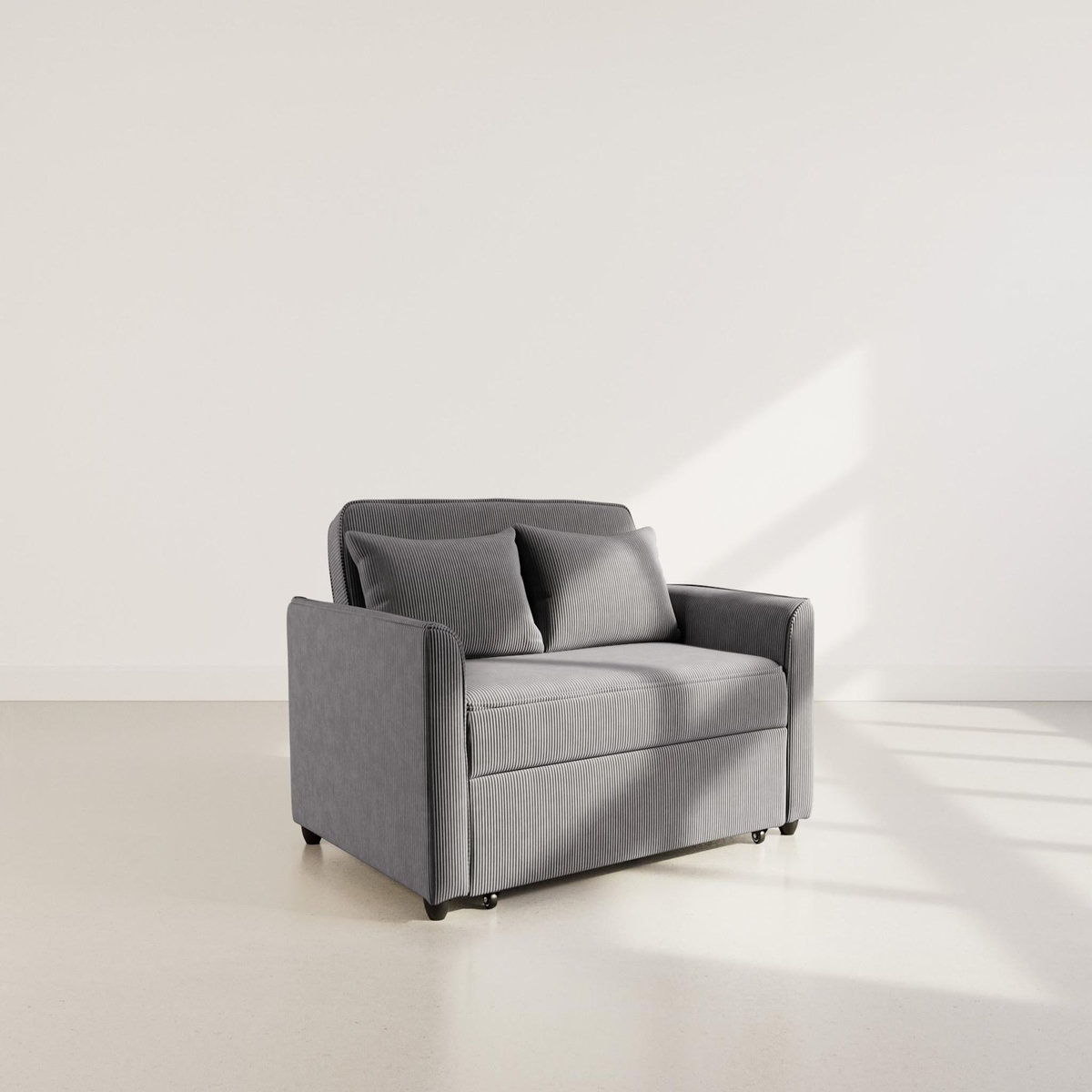 BEST MOBILIER Ernest - canapé droit 2 places convertible en velours côtelé