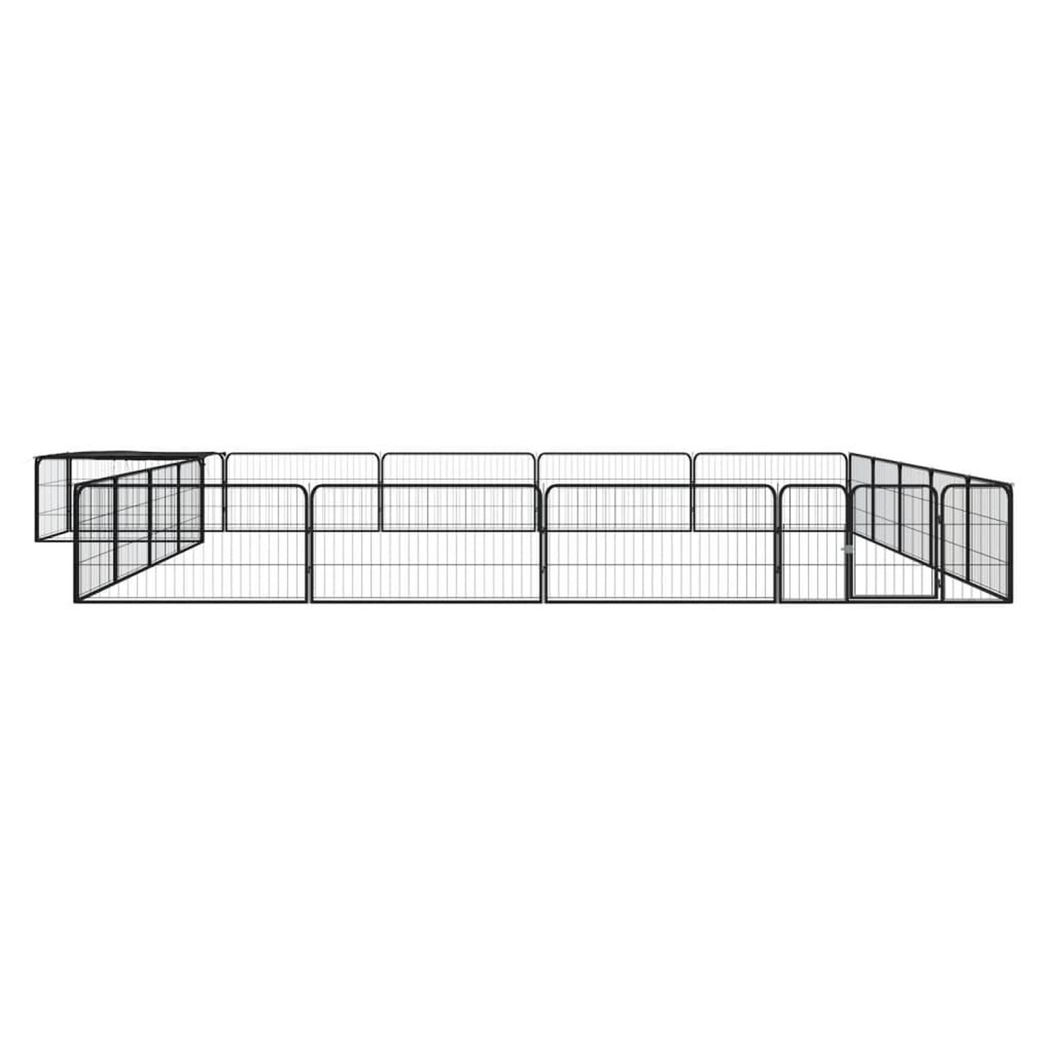 Voir la diapositive 2 : VIDAXL Parc pour chien 20panneaux Noir 100x50cm Acier enduit de poudre