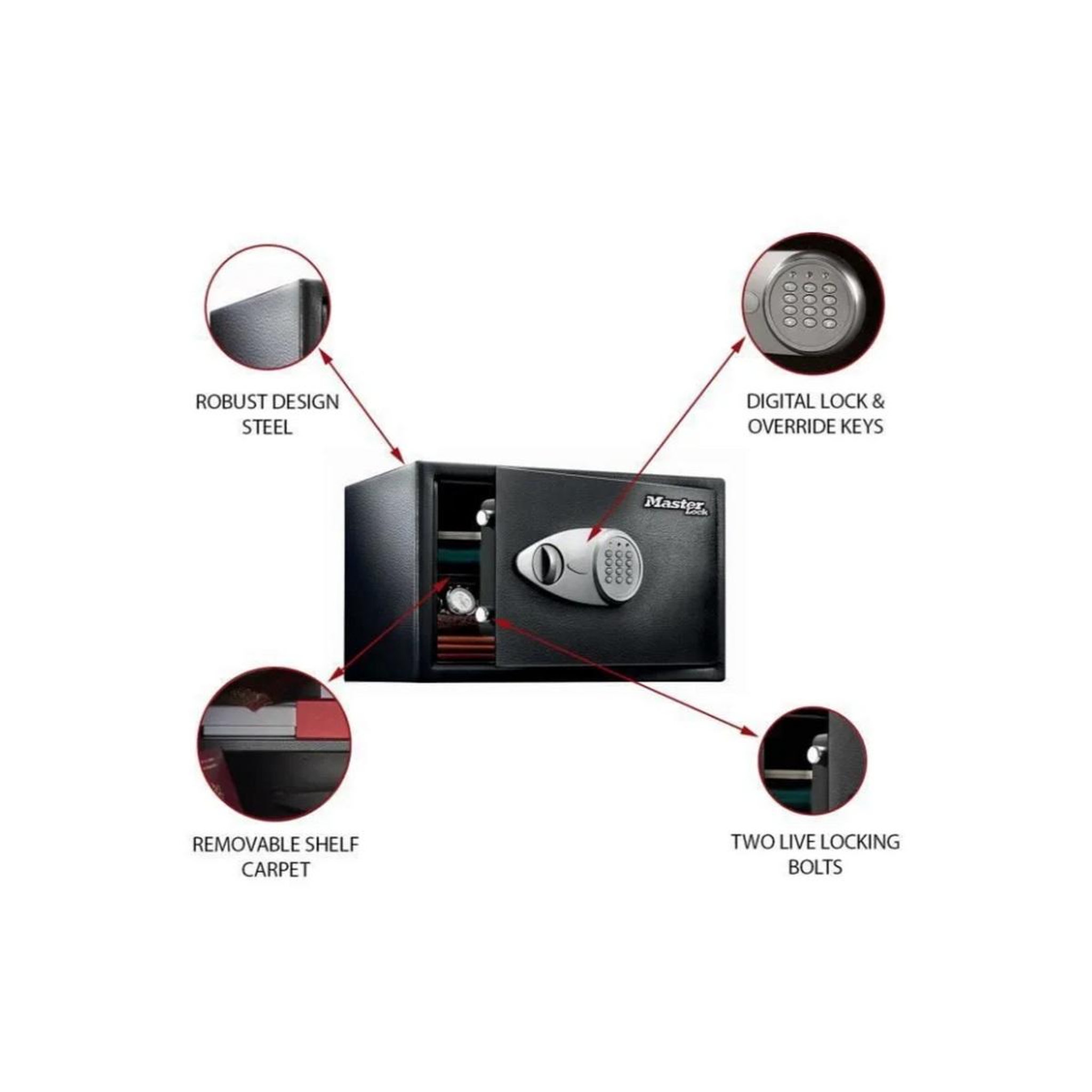Voir la diapositive 2 : Master lock Coffre fort à combinaison - 599333