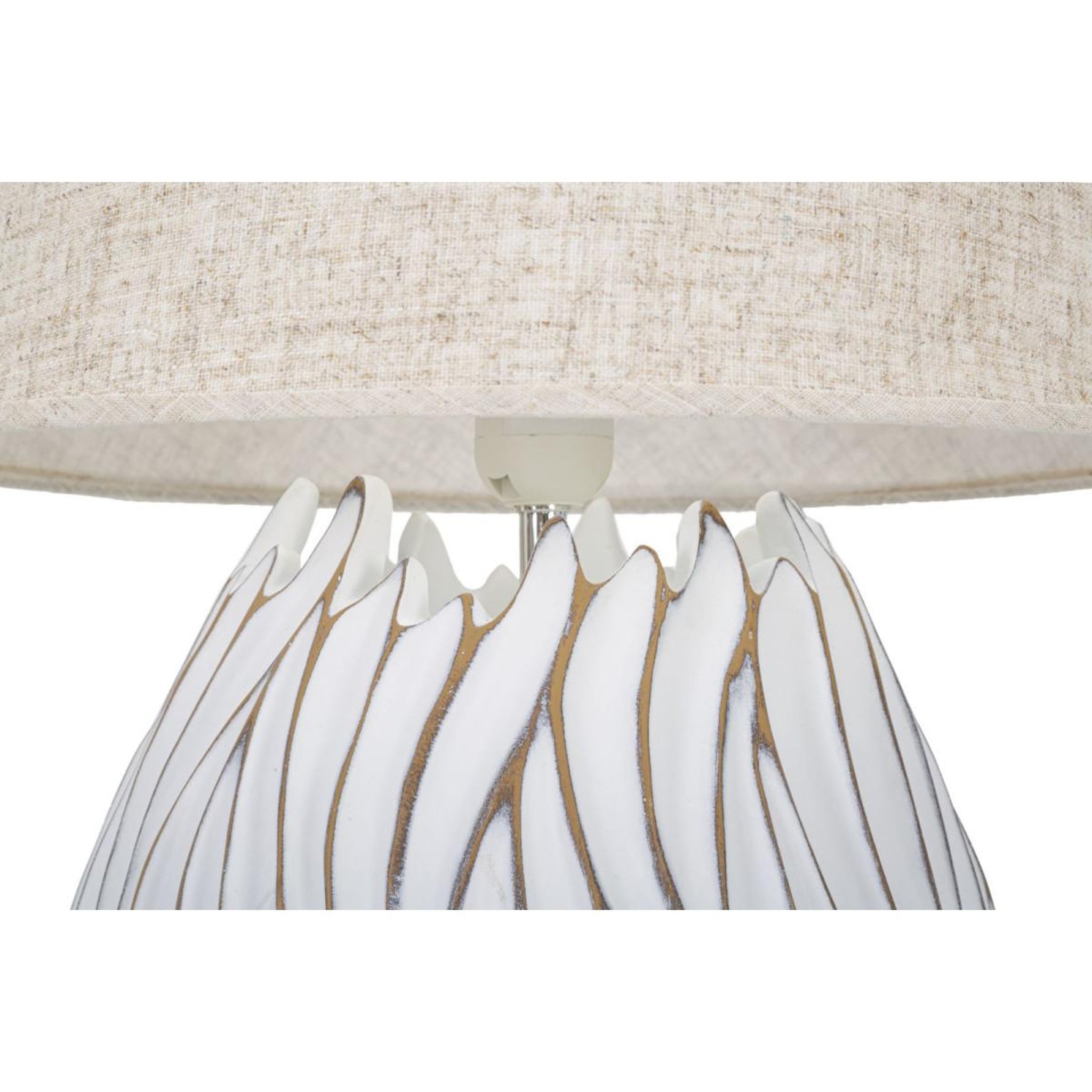 Voir la diapositive 2 : Paris Prix Lampe à poser en résine  honduras  48cm blanc & naturel