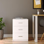 Voir la diapositive 3 : Paris Prix Table de Chevet 3 Tiroirs  Pearlie  61cm Blanc