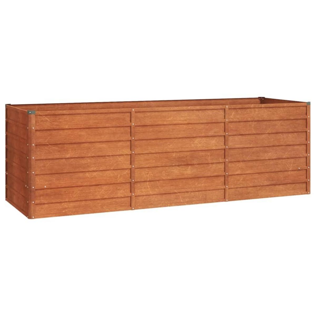 VIDAXL Lit sureleve de jardin rouille 240x80x77 cm acier corten