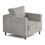 Voir la diapositive 3 : LISA DESIGN Jake - fauteuil en tissu velours relief - pieds en bois foncé